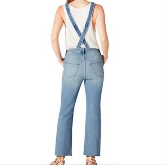 Sam Edelman Stiletto Crop Boot Denim Overalls Size 34 - Picture 3 of 3